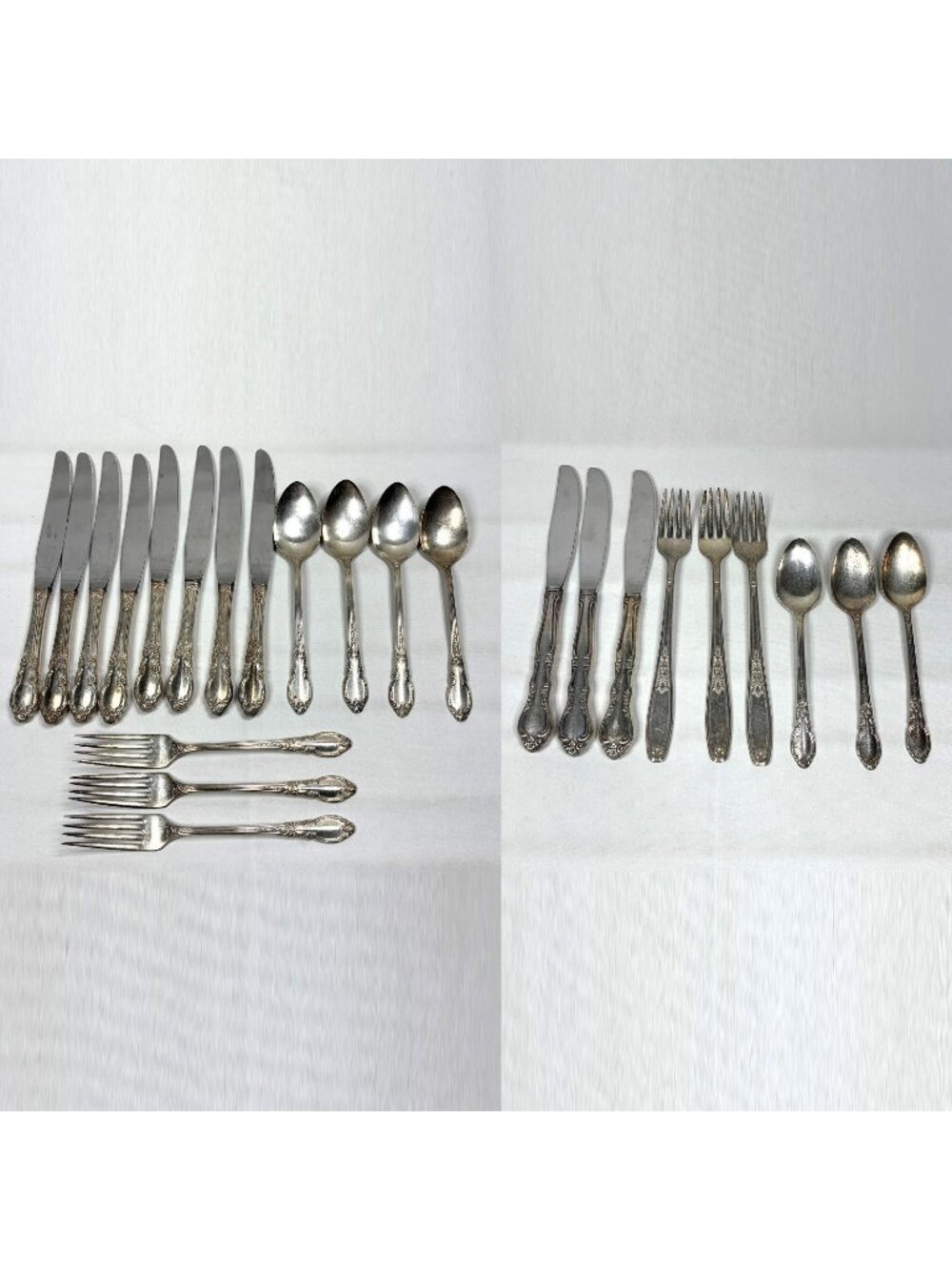 VTG 1881 Rogers Oneida Enchantment Silverplate Flatware Mixed 26pc Floral Set